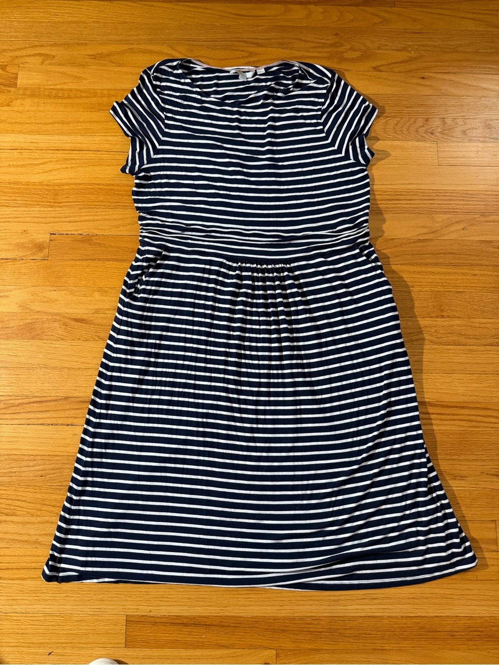 Boden Navy and White Striped Short-Sleeve Dress Size 20/22L